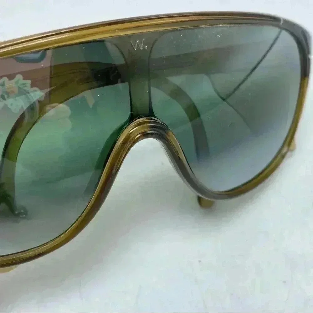 Willson vintage shield safety mirrored shield sunglasses retro shield wings 80s